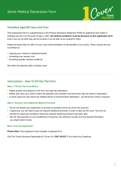 Pre-Existing Medical Condition Declaration Form &ndash; 80+