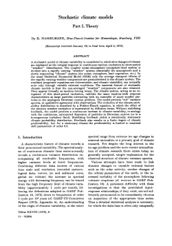 Stochastic climate models Part I. Theory