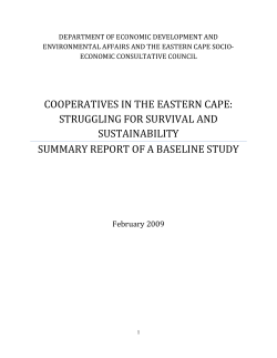 cooperatives in the eastern cape: struggling for survival