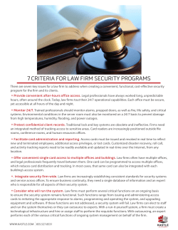 Kastle`s 7 Criteria for Law Firm Security Programs
