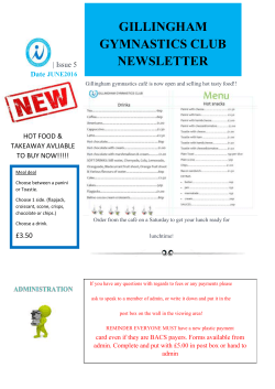 June 2016 Newsletter - Gillingham Gymnastics Club