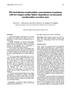 Elevated Plasma Noradrenaline Concentrations in Patients with Low