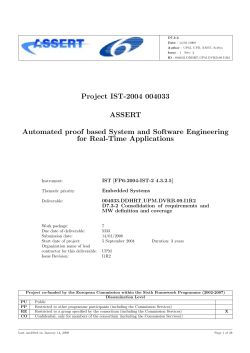 Project IST-2004 004033 ASSERT Automated proof based System