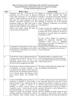 Sl.No. Bidder`s Query Proposed Reply 1. Production work cost