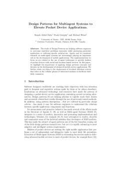 Design Patterns for Multiagent Systems to Elevate Pocket Device