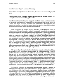 Hans-Hermann Hoppe`s Austrian Philosophy