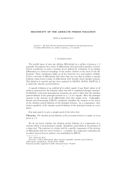 ERGODICITY OF THE ABSOLUTE PERIOD FOLIATION 1