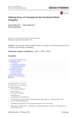Optimal decay of extremals for the fractional Sobolev inequality