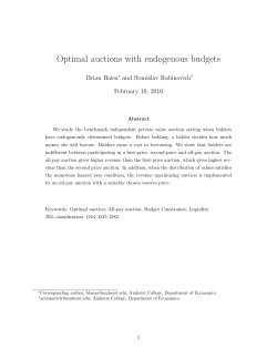 Optimal auctions with endogenous budgets