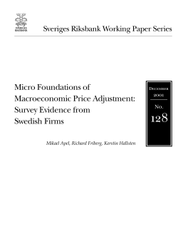 Survey Evidence from Swedish Firms