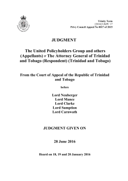 The United Policyholders Group and others (Appellants) v The