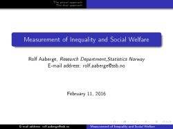 Measurement of Inequality and Social Welfare