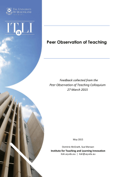 Peer Observation of Teaching