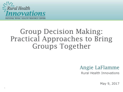 Group Decision Making - National Rural Health Resource Center