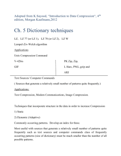 Static Dictionary Coding.