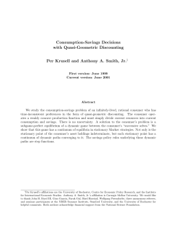 Consumption-Savings Decisions with Quasi