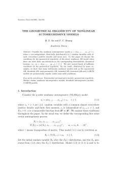 the geometrical ergodicity of nonlinear autoregressive models