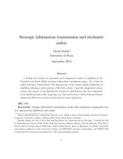 Strategic information transmission and stochastic orders