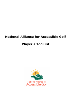 National Alliance for Accessible Golf Player`s Tool Kit