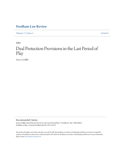 Deal Protection Provisions in the Last Period of Play