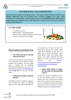 Prescribing Tip Extra &ndash; Issue 1 September 2015