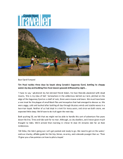 Best Fjord Forward Tim Pozzi tackles three days by kayak along