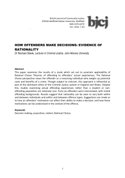 how offenders make decisions: evidence of rationality