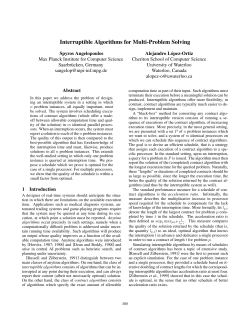 Interruptible Algorithms for Multi-Problem Solving
