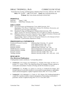Curriculum Vitae - Natural Resource Ecology and Management