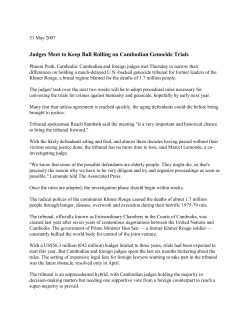 Judges Meet to Keep Ball Rolling on Cambodian