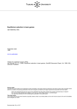 Tilburg University Equilibrium selection in team games van Damme