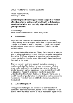 Children`s Work Force Development Council practitioner led