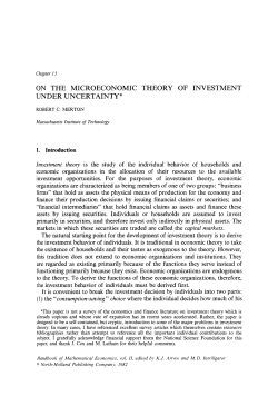 on the microeconomic under uncertainty* theory of