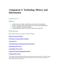 Assignment 2: Technology History and Information