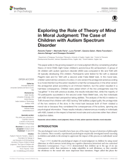 Exploring the Role of Theory of Mind in Moral Judgment