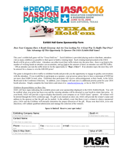 Exhibit Hall Game Sponsorship Form