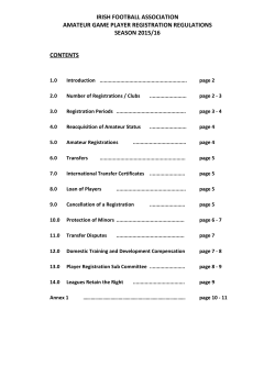 irish football association amateur game player registration