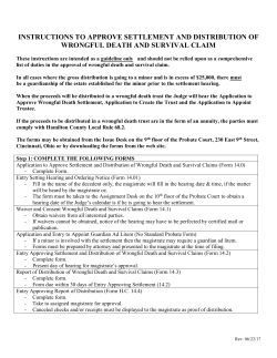 instructions to approve settlement and distribution of wrongful death