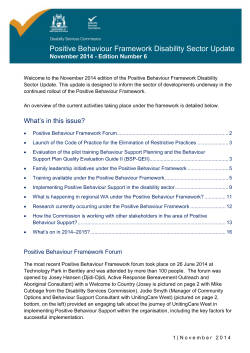 Sector Update Positive Behaviour Framework November 2014