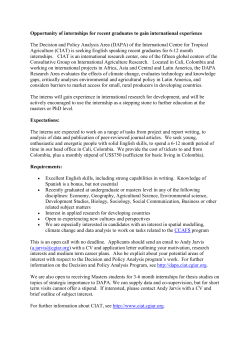 Opportunity of internships for recent graduates to gain international