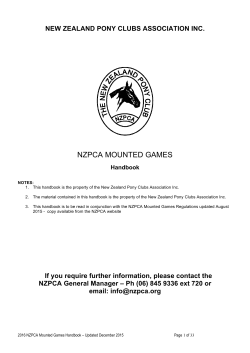 nzpca mounted games - New Zealand Pony Club