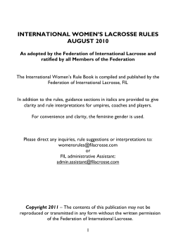 international women`s lacrosse rules august 2010