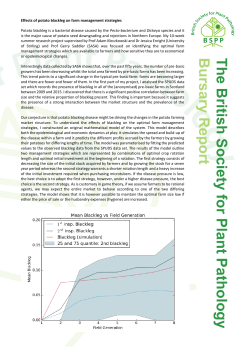 Effects of potato blackleg on farm management strategies Potato