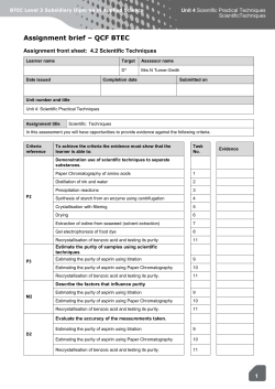Assignment brief &ndash; QCF BTEC