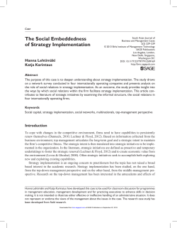 The Social Embeddedness of Strategy Implementation