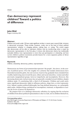 Can democracy represent children? Toward a