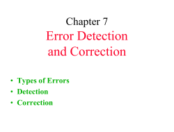 Chapter 9 Error Detection and Correction