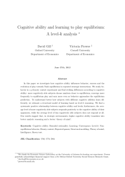 Cognitive ability and learning to play equilibrium: A level