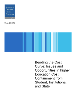Bending the Cost Curve - Minnesota Office of Higher Education