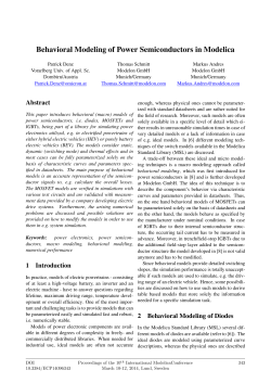 Behavioral Modeling of Power Semiconductors in Modelica